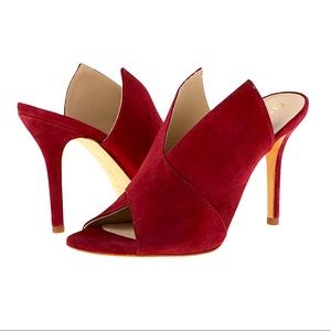 Trina Turk red suede pumps